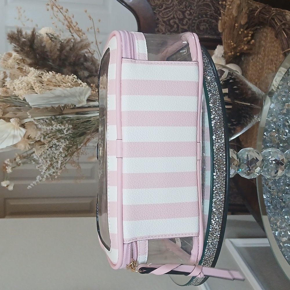 Victoria's Secret Heritage Stripes Pink Cosmetics Travel Bag - Picture 11 of 17